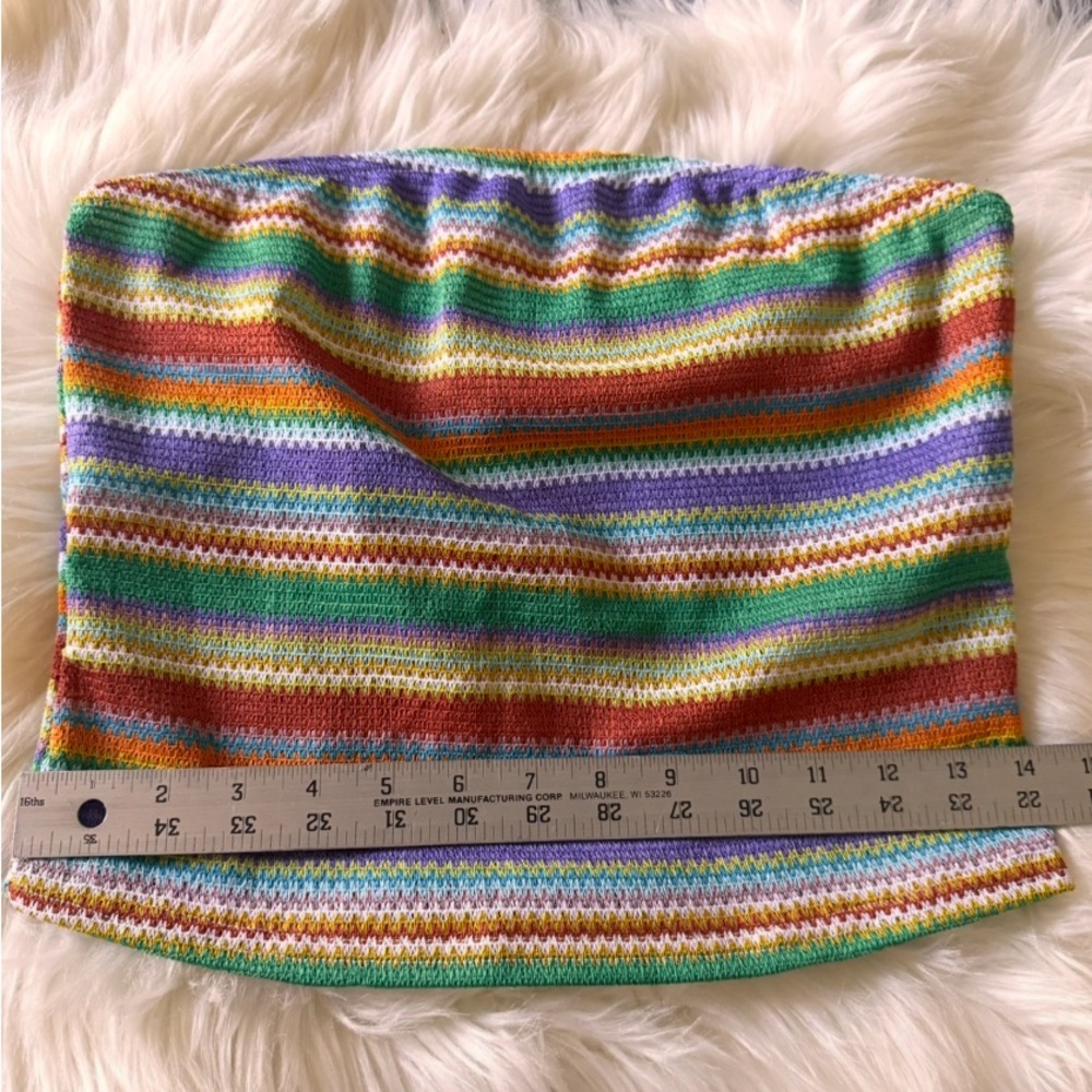 SHEIN Boho Bandeau Tube Top Strapless Knit Crop Y2K Summer Size Large - Picture 11 of 14